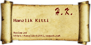 Hanzlik Kitti névjegykártya